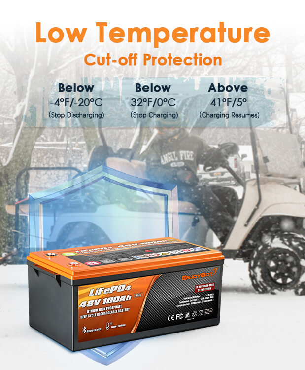 Enjoybot 48V 100Ah Plus Lithium Battery with Low-Temp