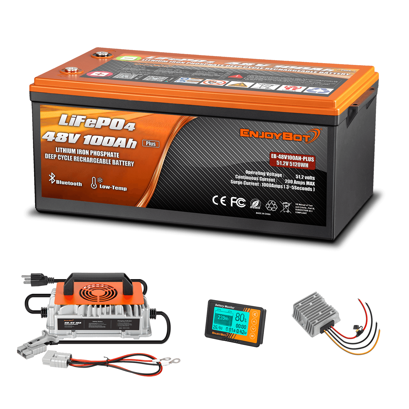 Enjoybot 48V 100Ah Plus Lithium Golf Cart Battery Conversion Kit
