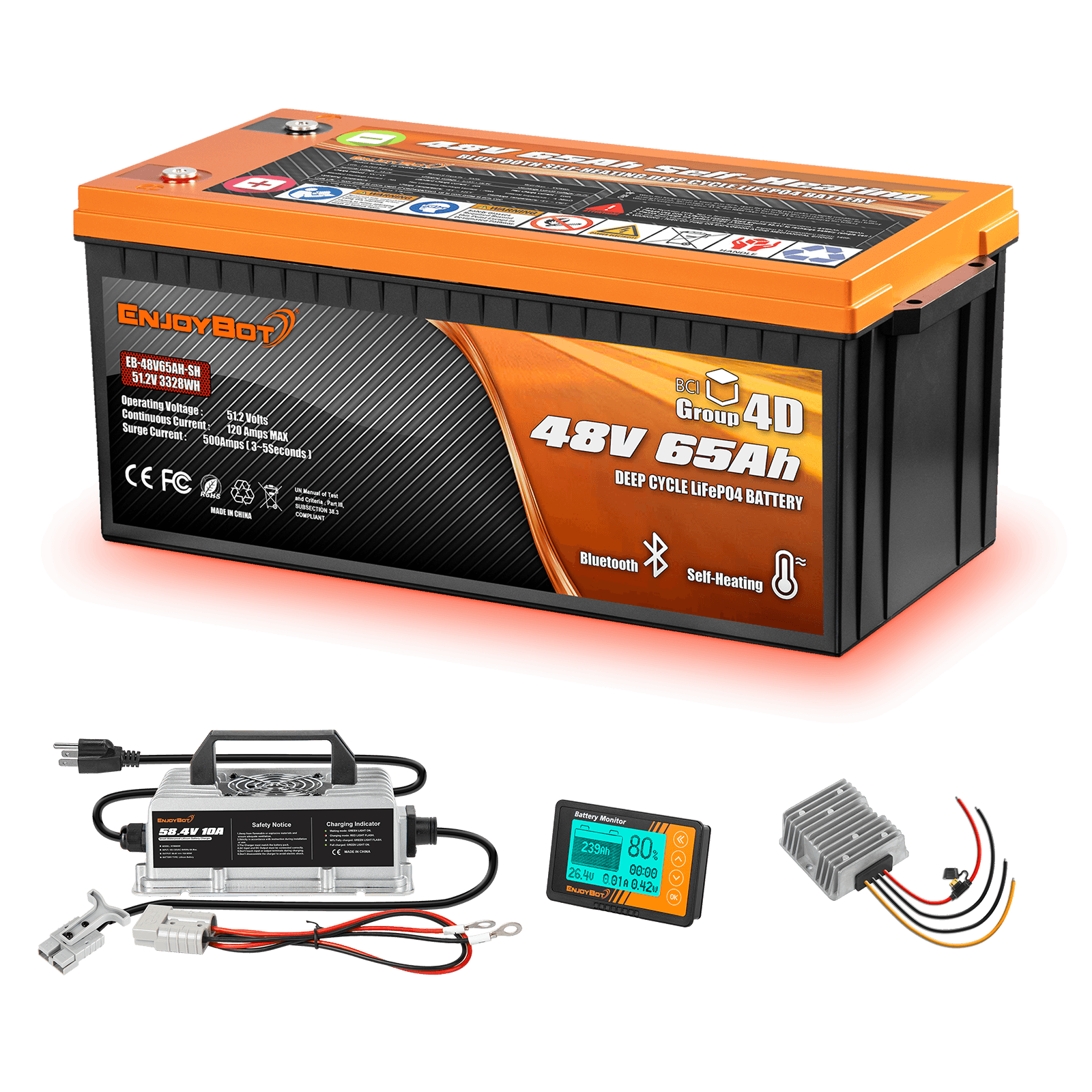 Enjoybot 48V 65Ah Lithium Golf Cart Battery Conversion Kit