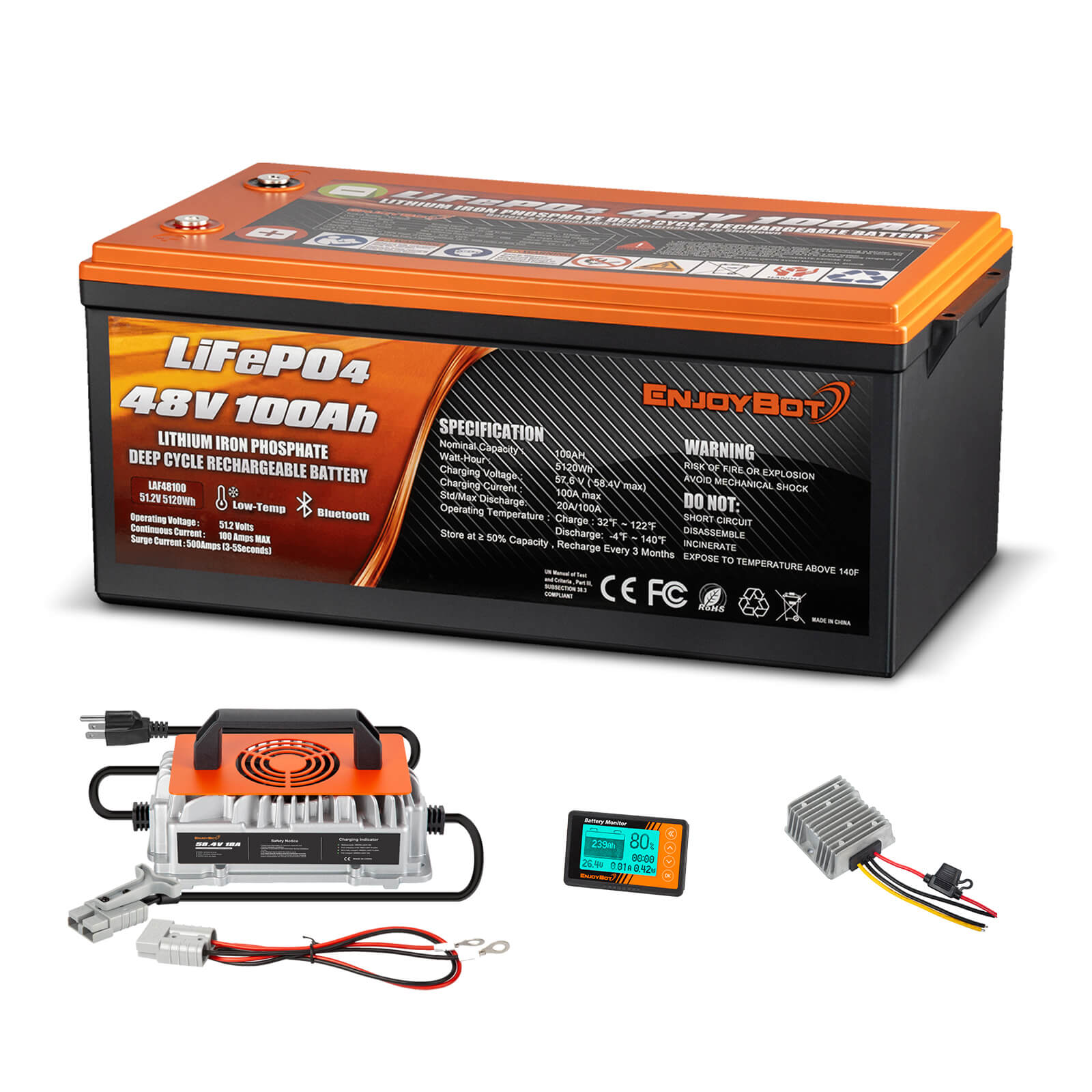 Enjoybot 48V 100Ah Lithium Golf Cart Battery Conversion Kit
