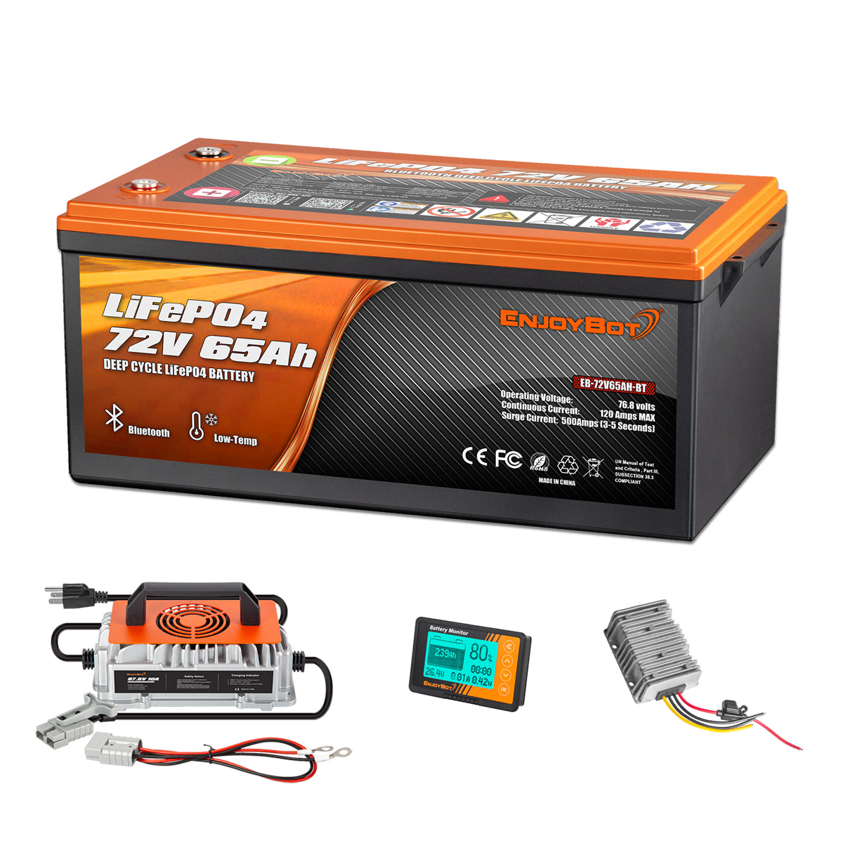 Enjoybot 72V 65Ah Golf Cart Lithium Battery Conversion Kit