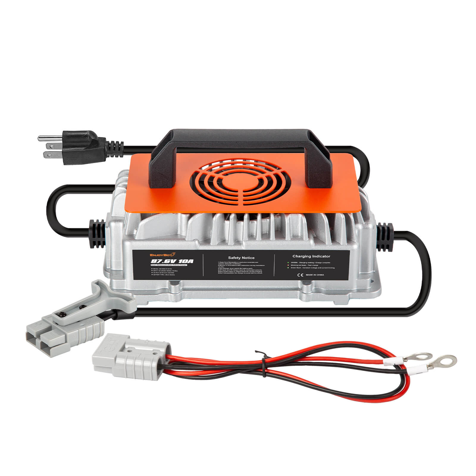 Enjoybot 87.6V 10A Mountable LiFePO4 Lithium Battery Charger For 72V Golf Carts