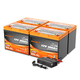 Enjoybot 12V 100Ah Group 24 LiFePO4 Lithium Battery With Self-Heating, 1280Wh, 100A BMS