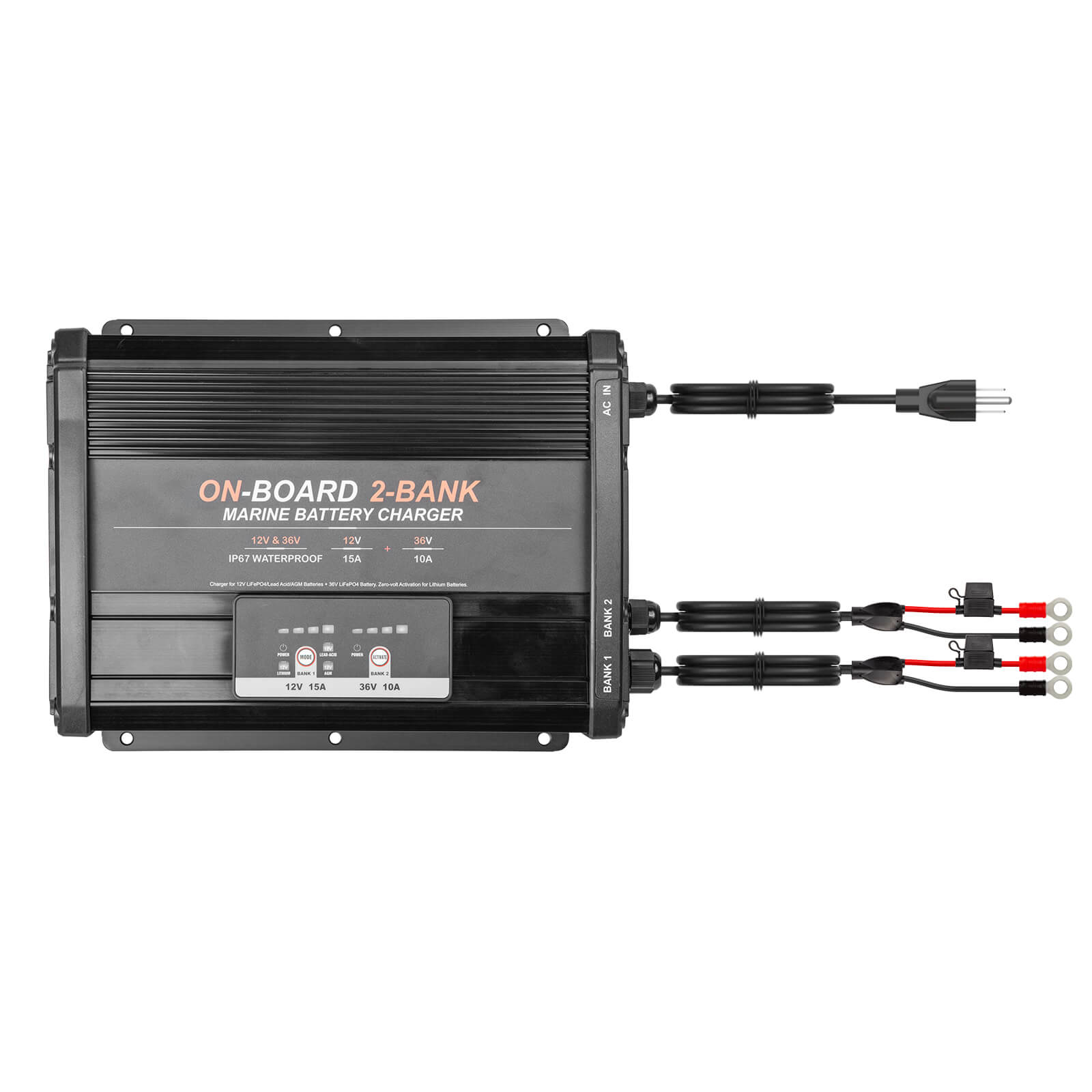 Enjoybot 2 Bank 12V 15A + 36V 10A On-Board Marine Battery Charger