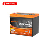 Enjoybot 24V 50Ah Group24 Self-Heating LiFePO4 Lithium Battery