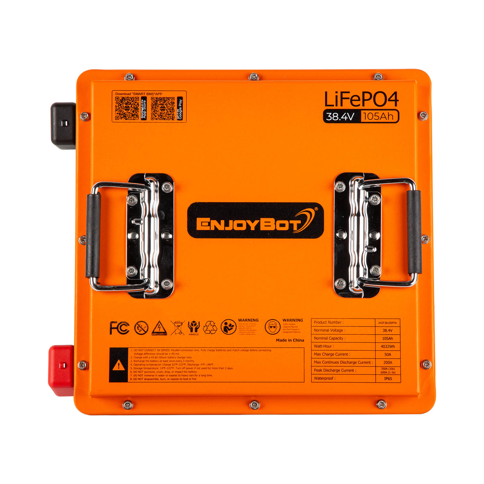 Enjoybot 36V (38.4V) 105AH Lithium Golf Cart Battery Conversion Kit with Bluetooth, 200A BMS, All-in-one Kit