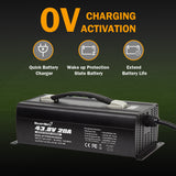 Enjoybot 43.8V 20A LiFePO4 Battery Charger with Ring Terminals_4