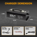 Enjoybot 43.8V 20A LiFePO4 Battery Charger with Ring Terminals_7