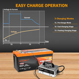 Enjoybot 58.4V 10A Mountable Dual-Purpose LiFePO4 Lithium Golf Cart Battery Charger Waterproof