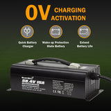 Enjoybot 58.4V 15A Mountable LiFePO4 Lithium Battery Charger for 48V Battery with Ring Terminal