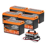 Enjoybot 12V 100Ah LiFePO4 Lithium Battery with Low-Temp Protection, 1280Wh, 100A BMS, Max 6S4P
