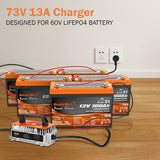 Enjoybot 73V 13A Mountable LiFePO4 Lithium Battery Charger For 60V Golf Carts