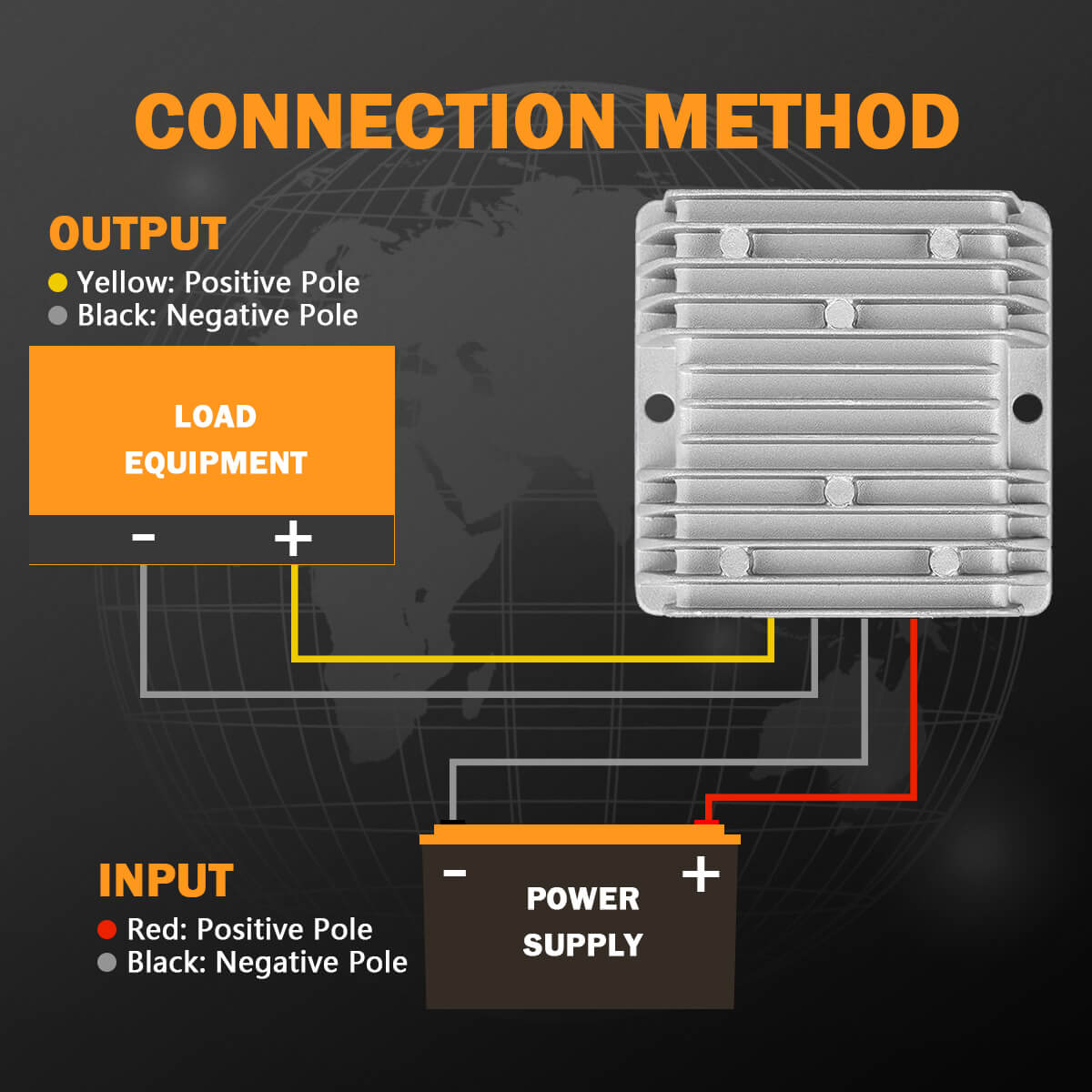 Enjoybot DC-DC 36v/48v to 12v step-down converter - connection method