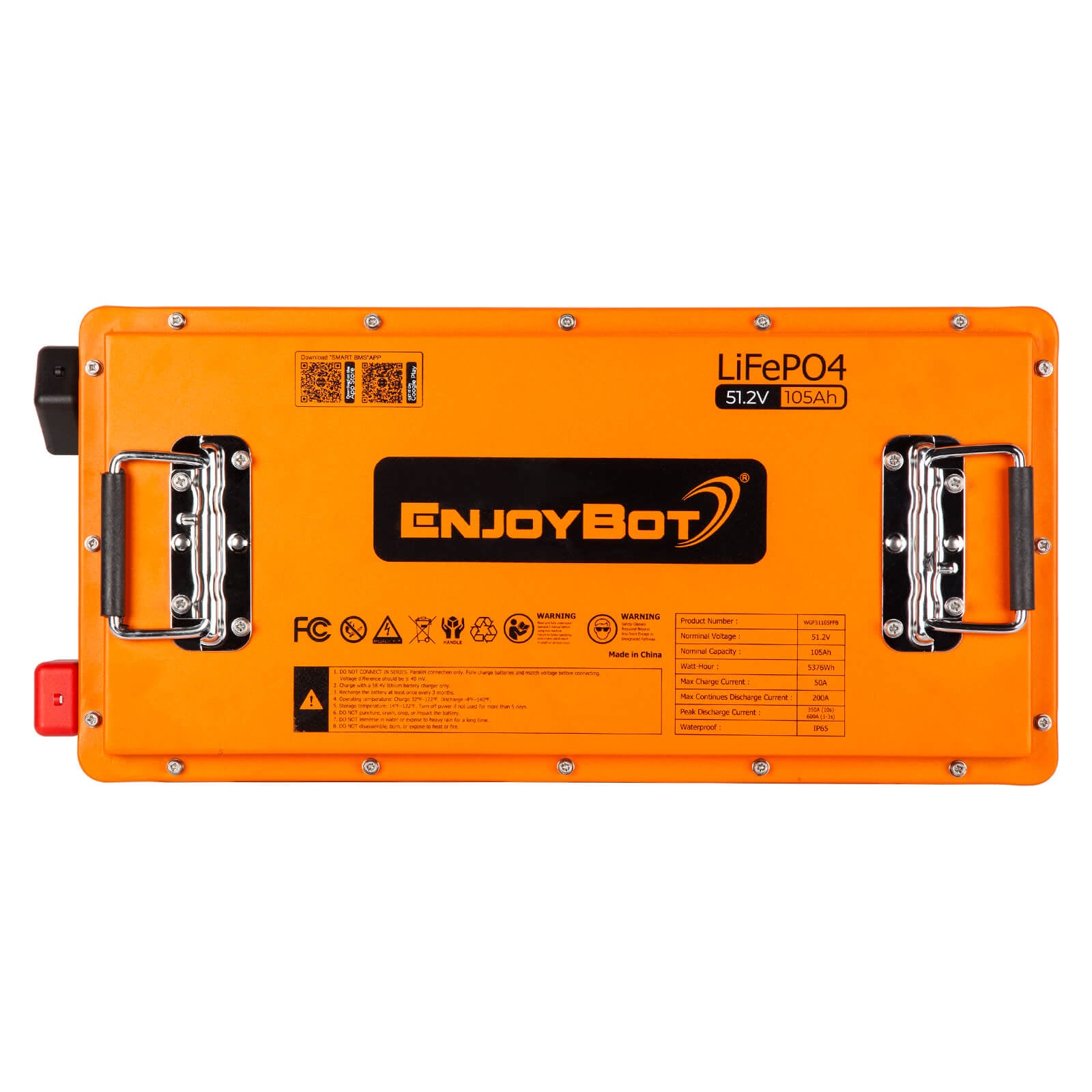 Enjoybot 48V (51.2V) 105AH Lithium Golf Cart Battery Conversion Kit with Bluetooth, 200A BMS, All-in-one Kit