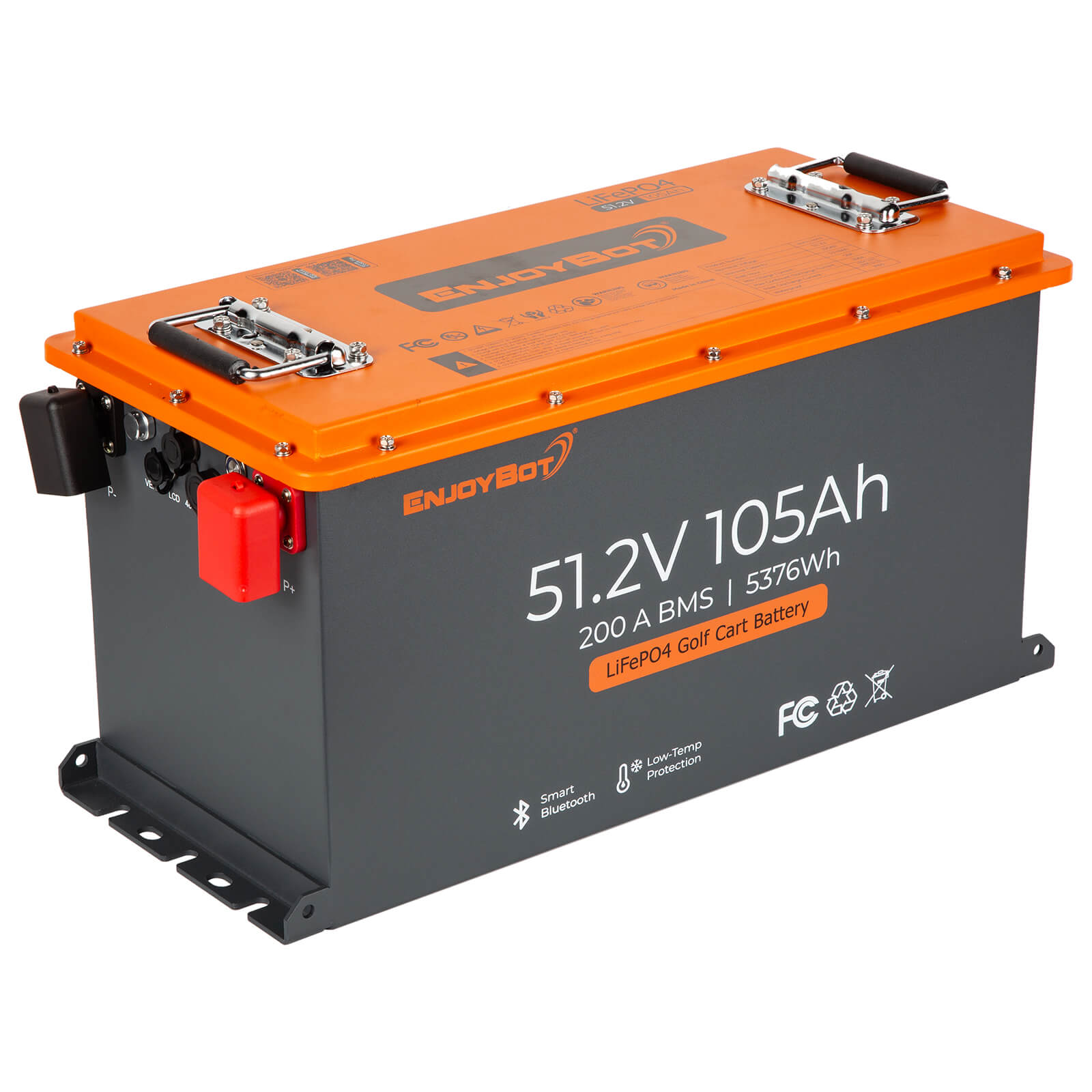 Enjoybot 48V (51.2V) 105AH Lithium Golf Cart Battery Conversion Kit with Bluetooth, 200A BMS, All-in-one Kit