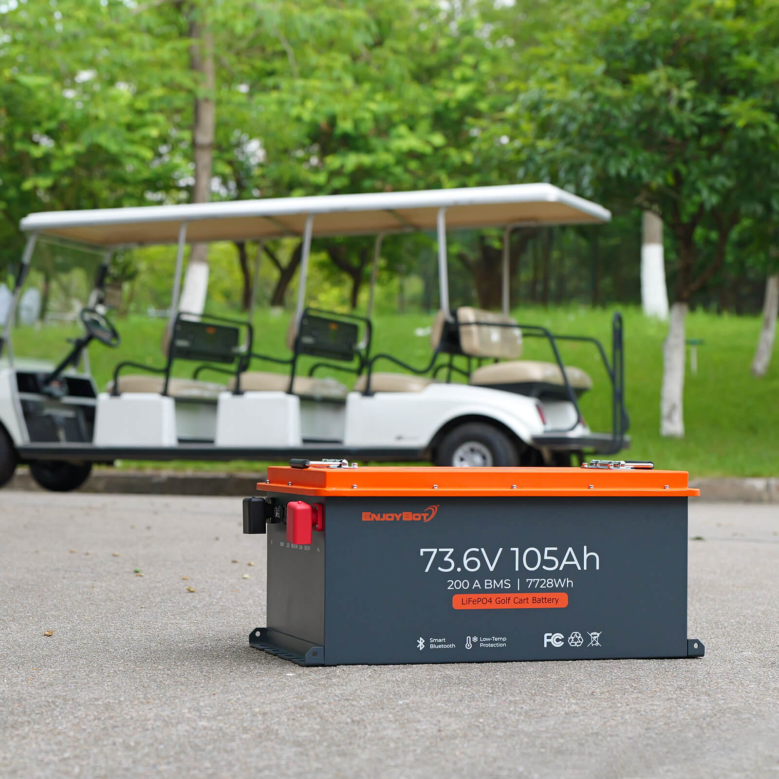 Enjoybot 72V (73.6V) 105AH Lithium Golf Cart Battery Conversion Kit with Bluetooth & 200A BMS, All-in-one Kit