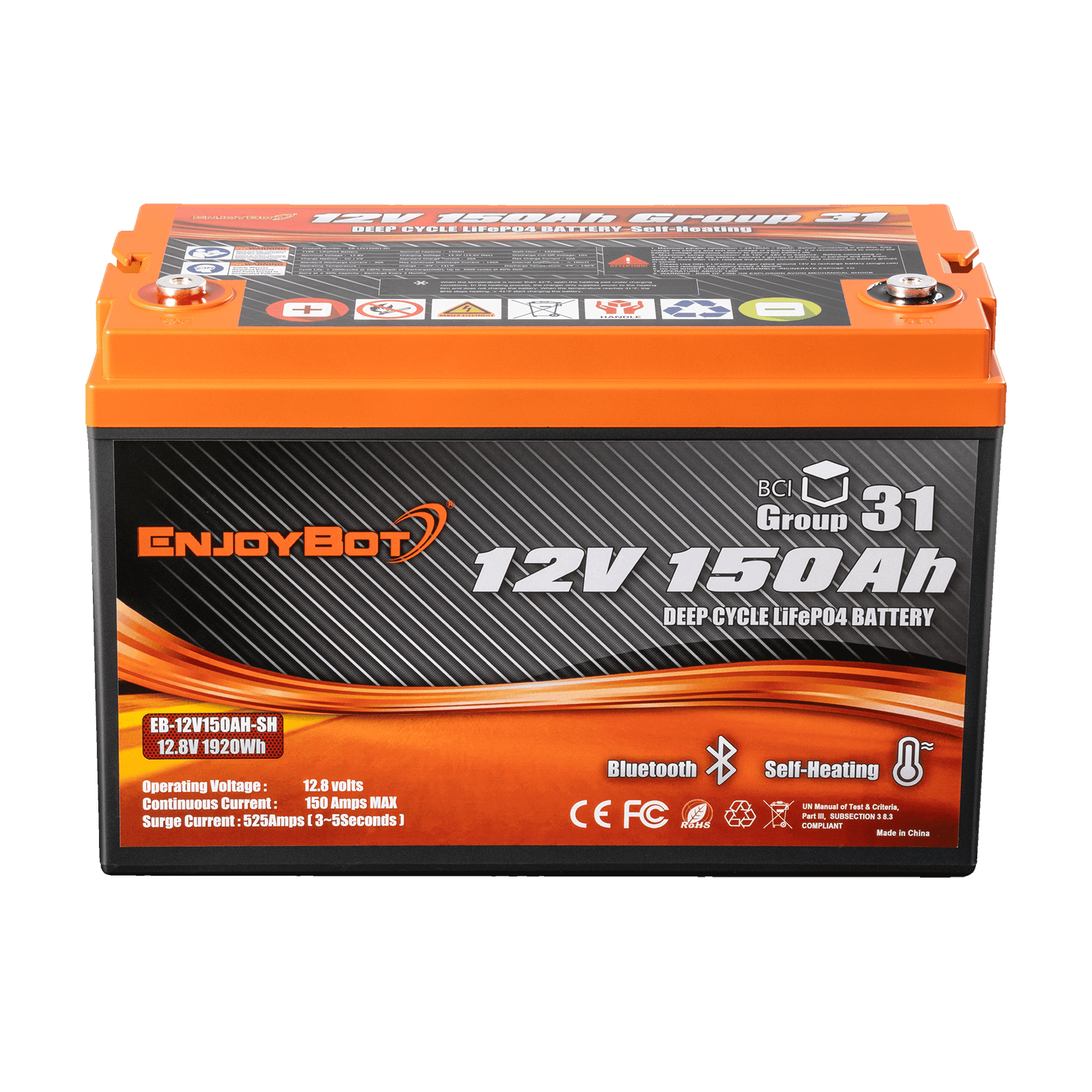 ENJOYBOT Used Second Hand Battery 12V 150AH LiFePO4 Lithium Battery