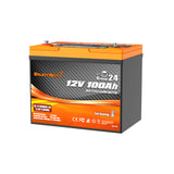 Enjoybot 12V 100Ah Group24 Self-Heating LiFePO4 Lithium Battery