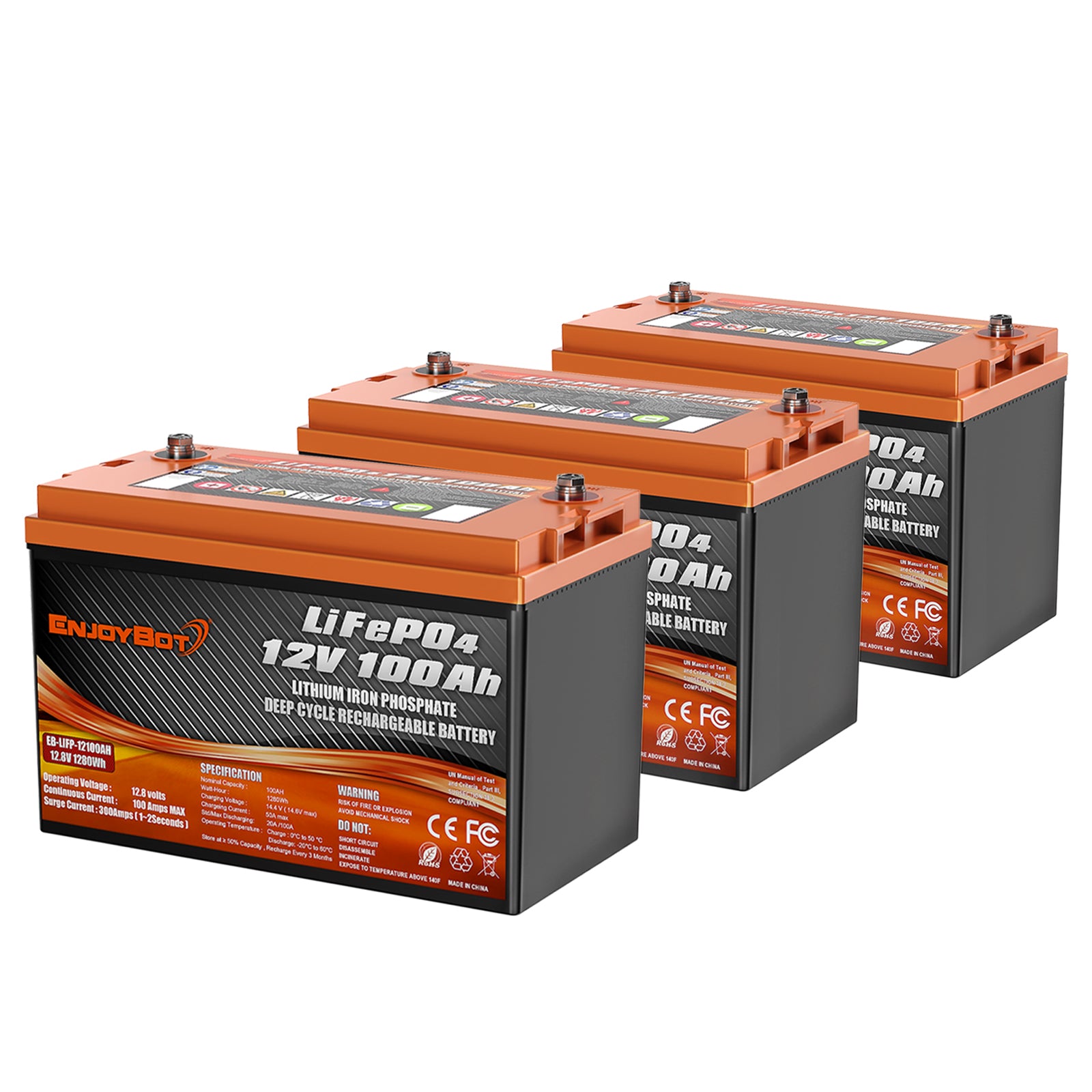 ENJOYBOT Gebrauchte gebrauchte Batterie 12V 100AH ​​LiFePO4